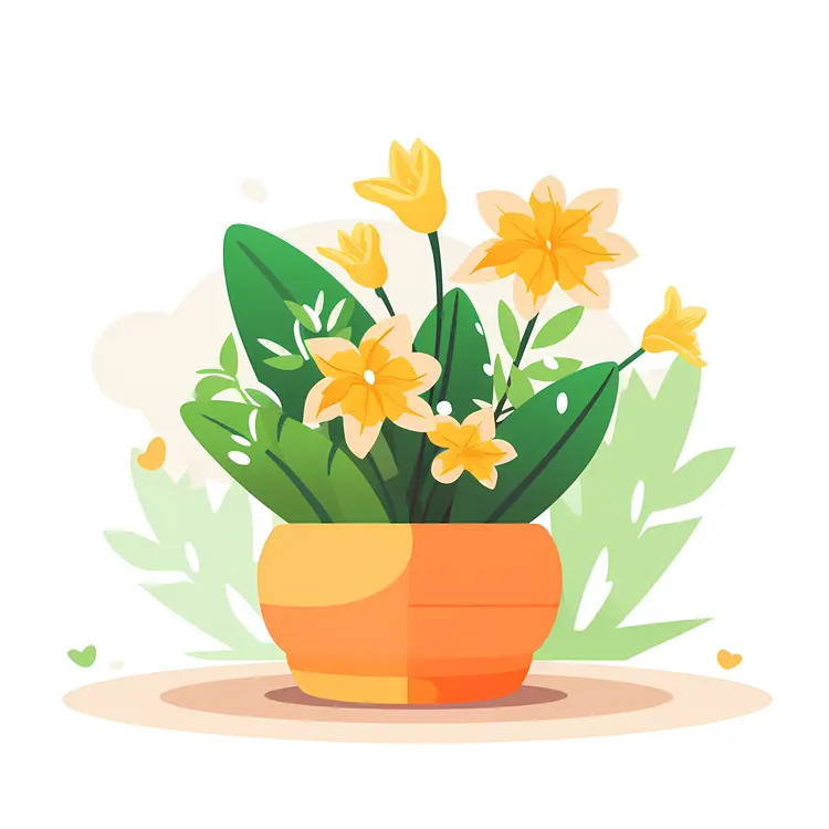 Beautiful Yellow Flowers in a Pot
