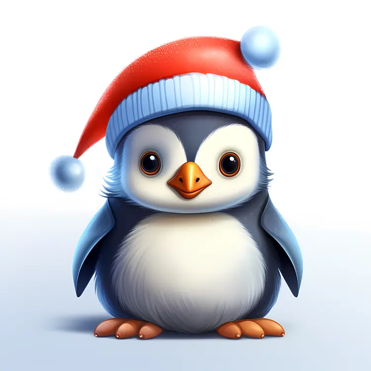 Penguin in Santa Hat