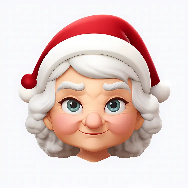 Cartoon Mrs. Claus with Santa Hat