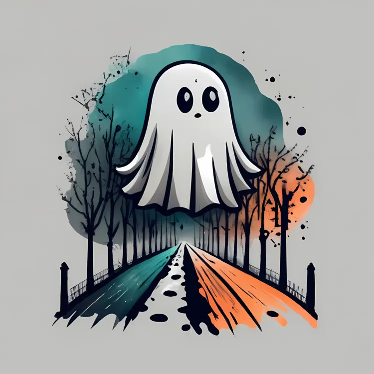 Adorable Ghost in Haunted Forest