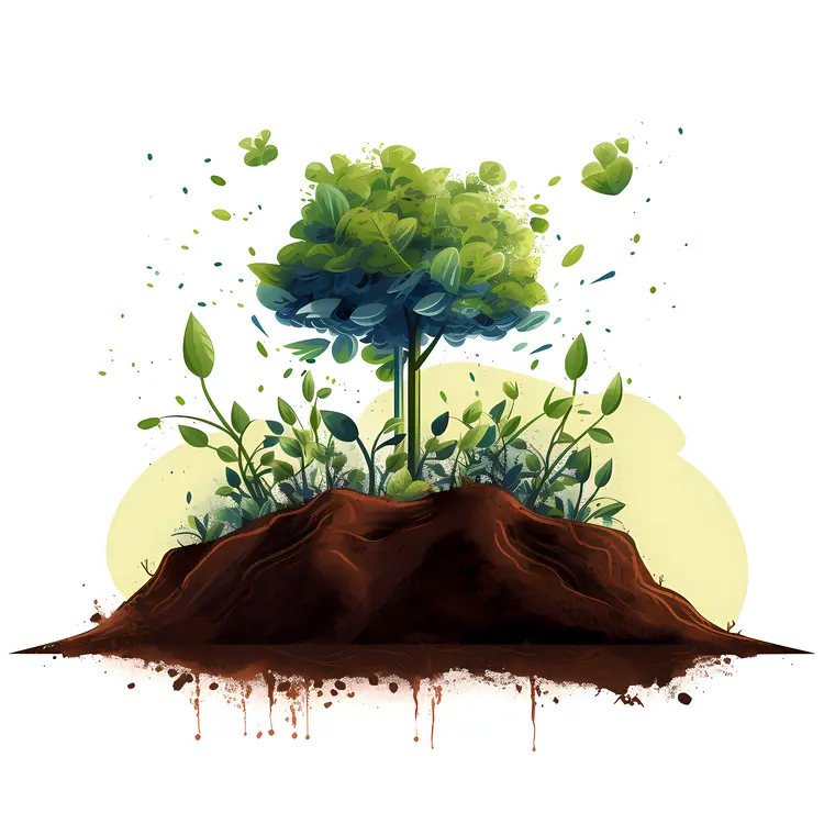 Tree Growing from Soil