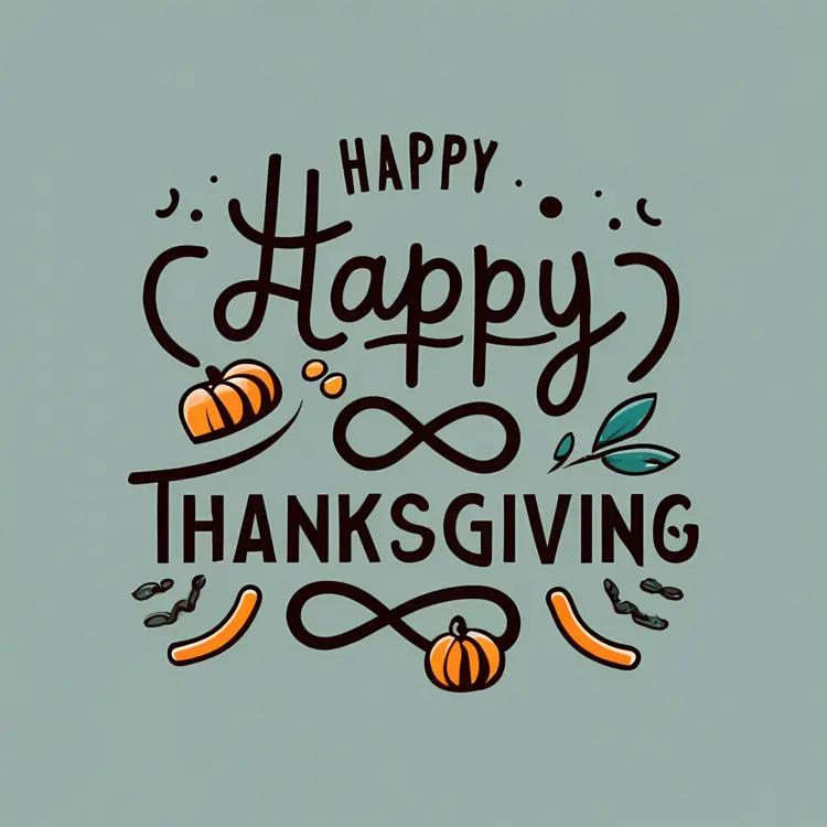 Happy Thanksgiving Greeting with Pumpkins
