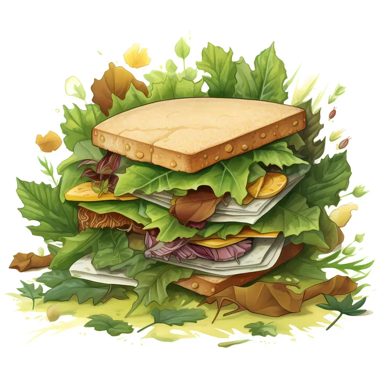 Fresh Vegetable Sandwich Illustration