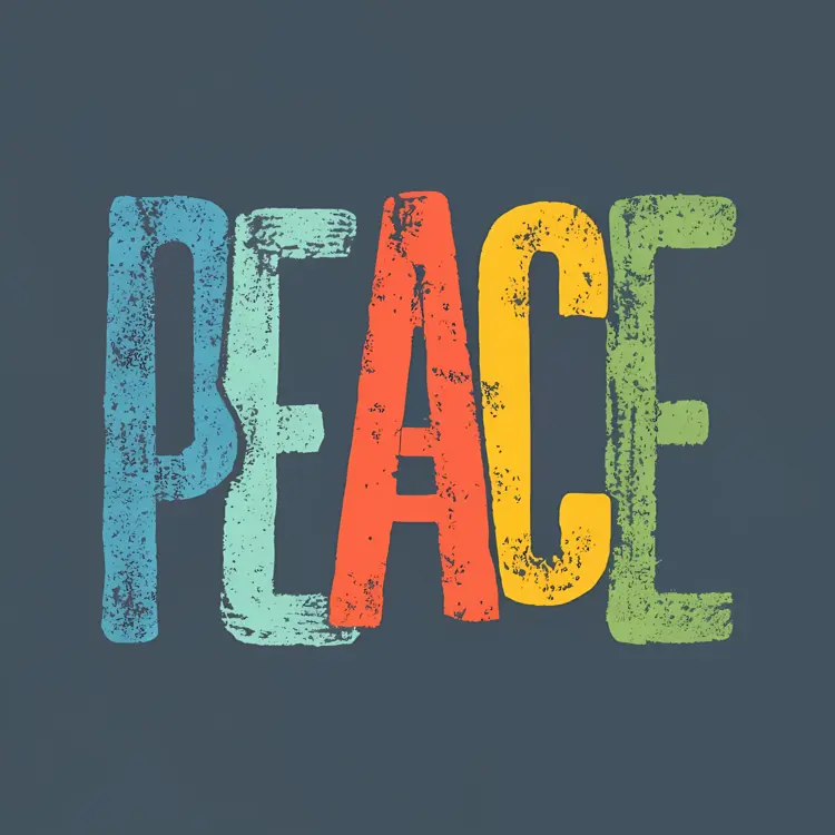 Grunge Style Peace Text