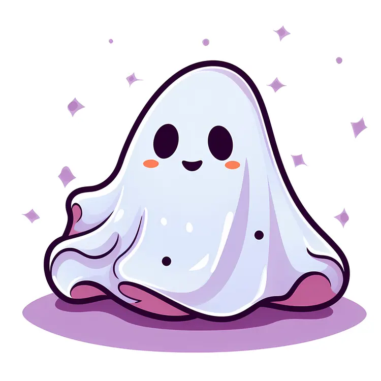 Cute Cartoon Ghost Illustration for Halloween