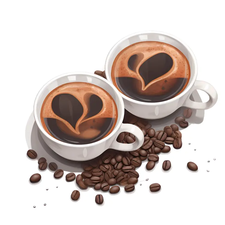 Beautiful Coffee Cups with Latte Art