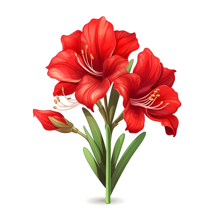 Red Lilies Illustration