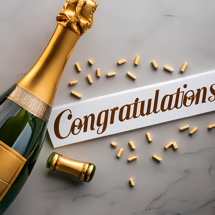 Congratulations with Champagne Bottle