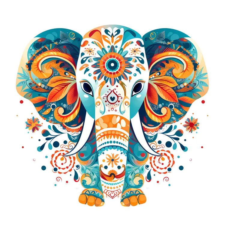 Colorful Decorative Elephant Art