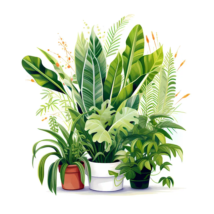 Beautiful Green Indoor Plants in Pots