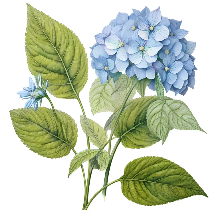 Blue Hydrangea in Bloom