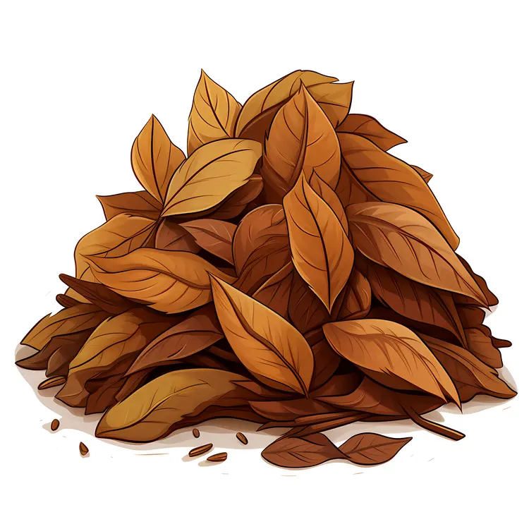 Pile of Brown Autumn Leaves