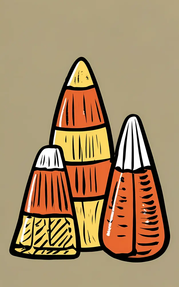 Colorful Candy Corn Illustration for Halloween