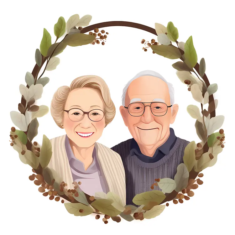 Smiling Elderly Couple Portrait for Grandparents Day