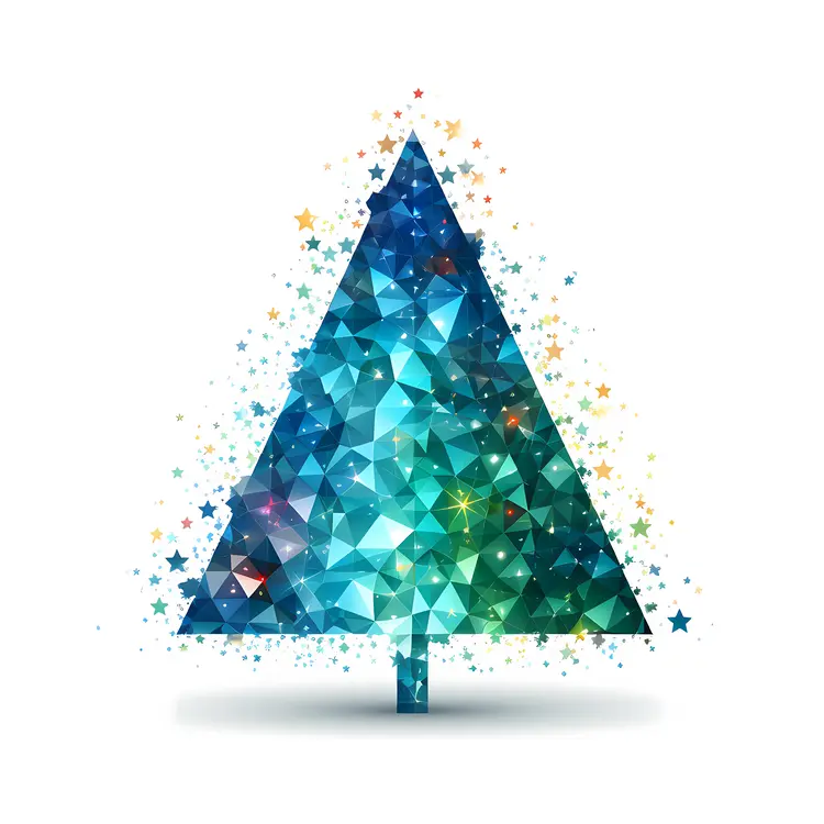 Geometric Blue Christmas Tree