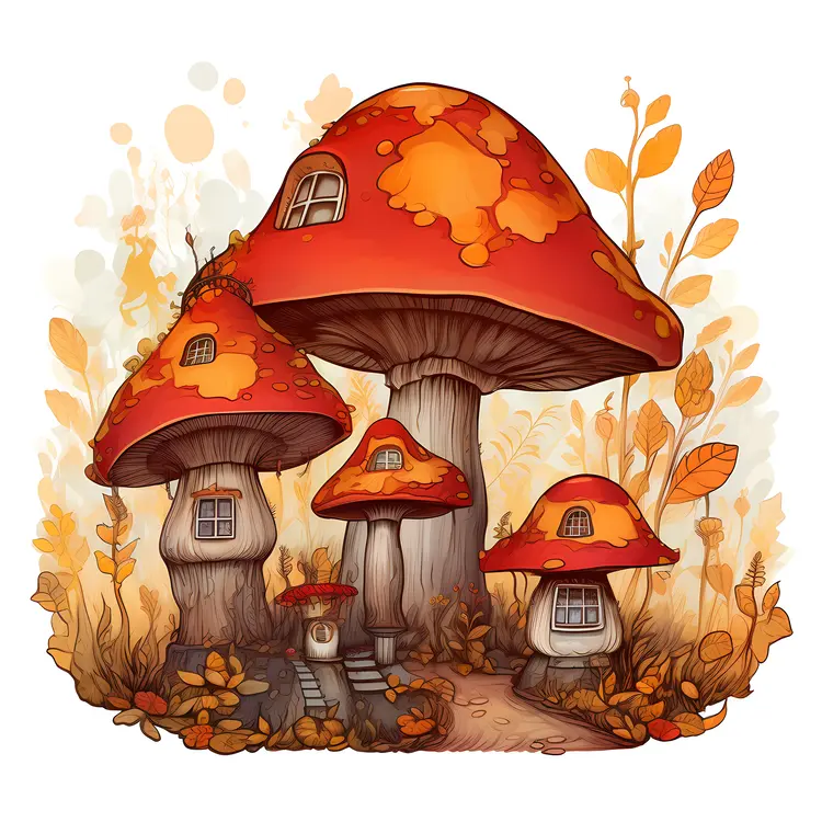 Cozy Mushroom House in a Fantasy Setting