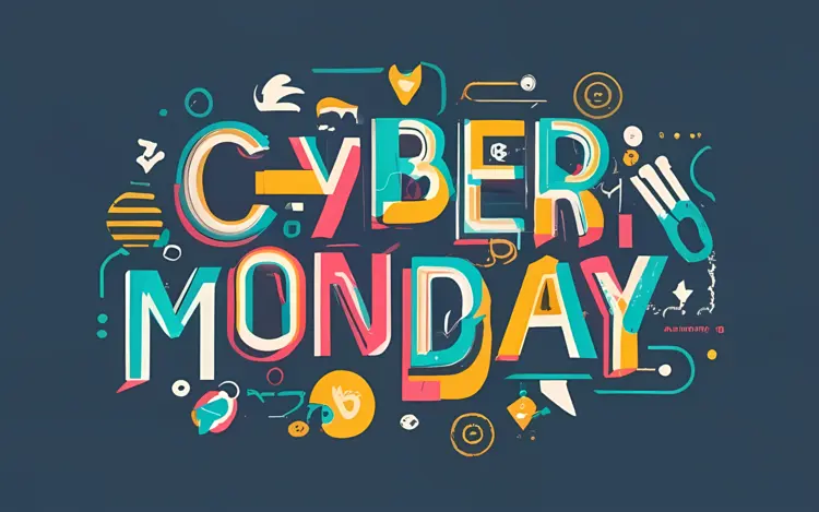 Cyber Monday Colorful Text Banner