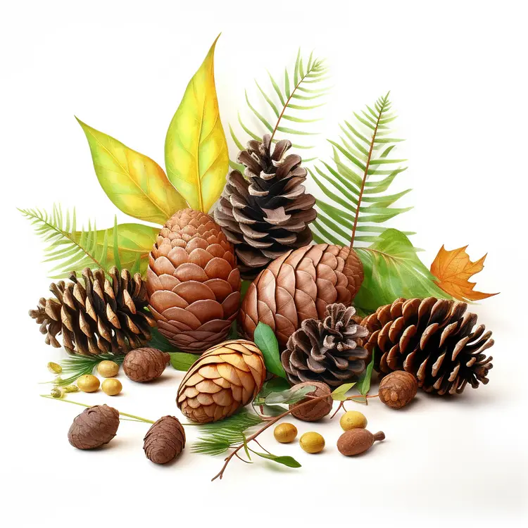 Beautiful Pine Cones with Leaves and Acorns for Autumn Decor