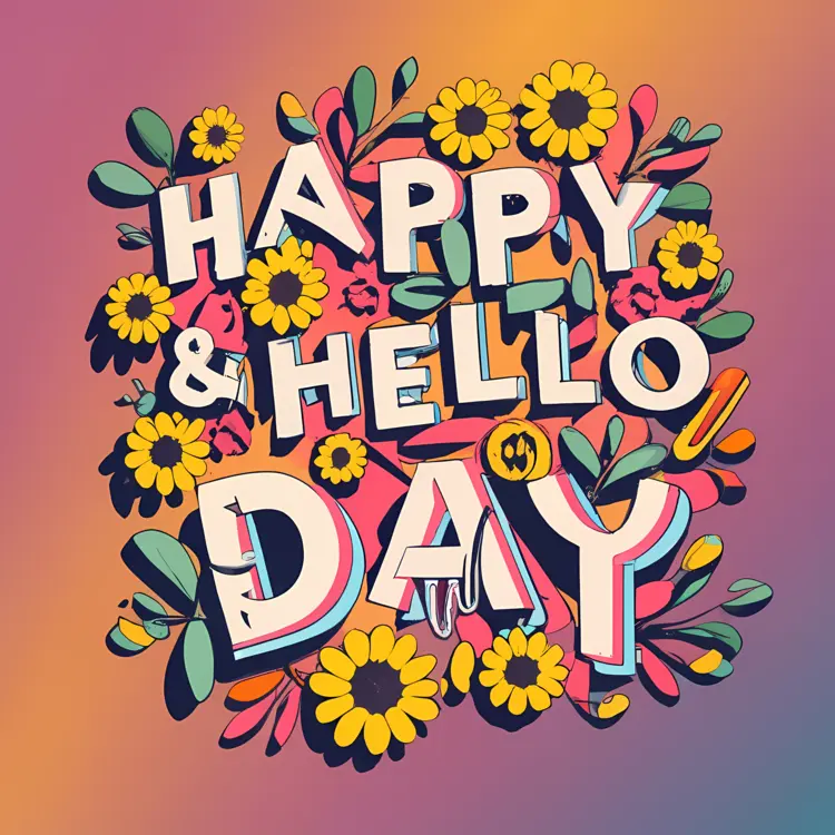 Happy & Hello Day with Floral Design
