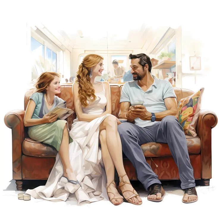 Happy Family on Couch