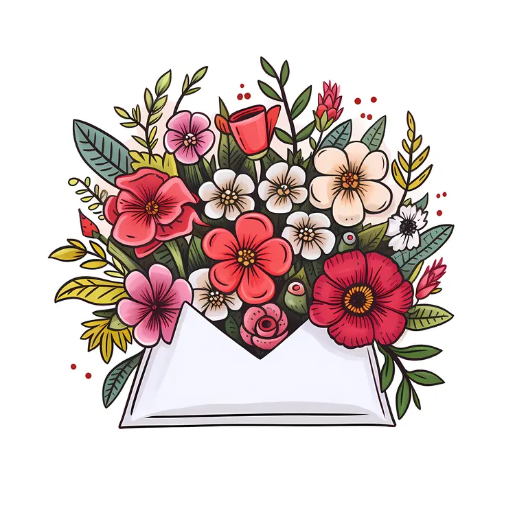 Beautiful Floral Arrangement in an Envelope