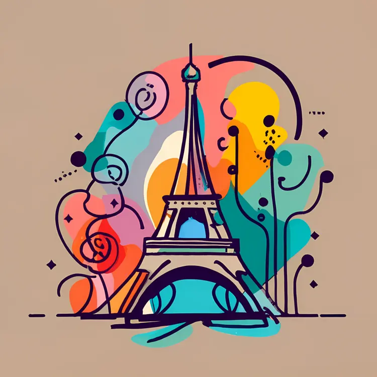Eiffel Tower with Artistic Background