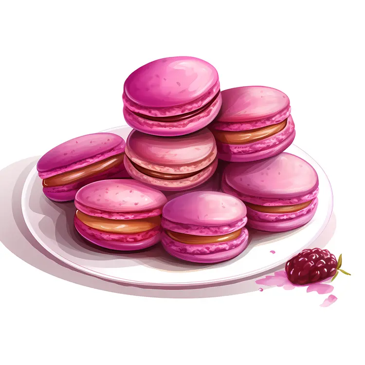 Plate of Pink Macarons