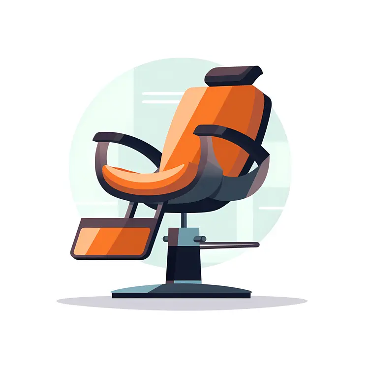 Orange Barber Chair Illustration