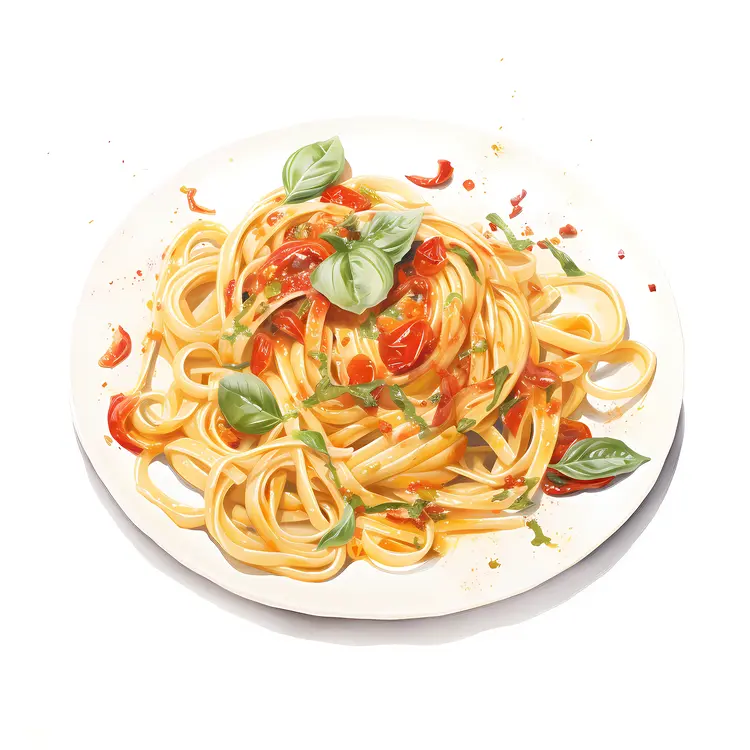 Plate of Pasta with Basil