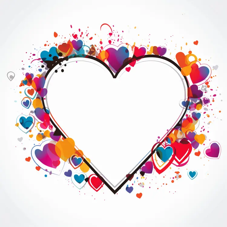 Colorful Heart Frame for Valentine's Day