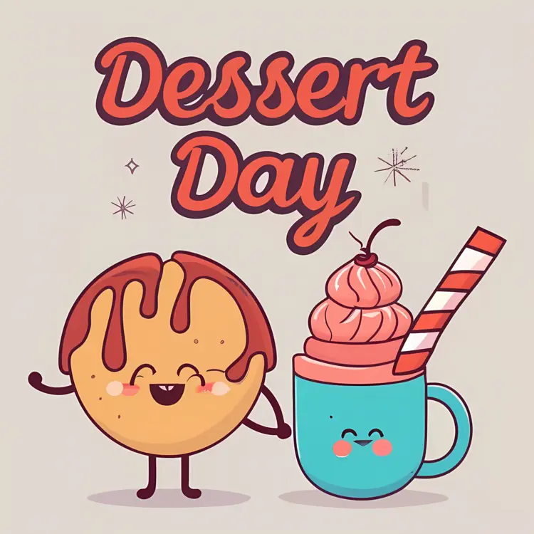 Happy Dessert Day Donut and Drink