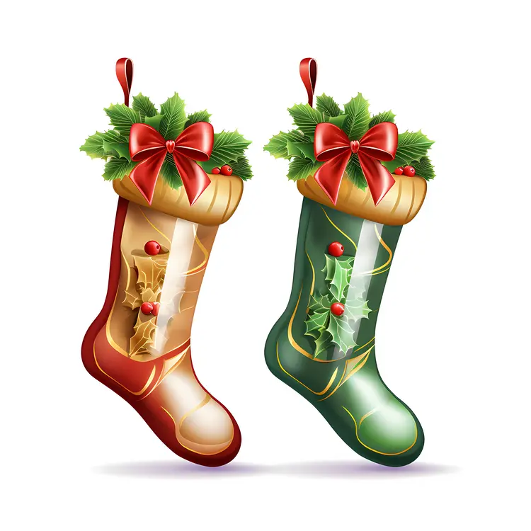 Festive Christmas Stockings with Decorations