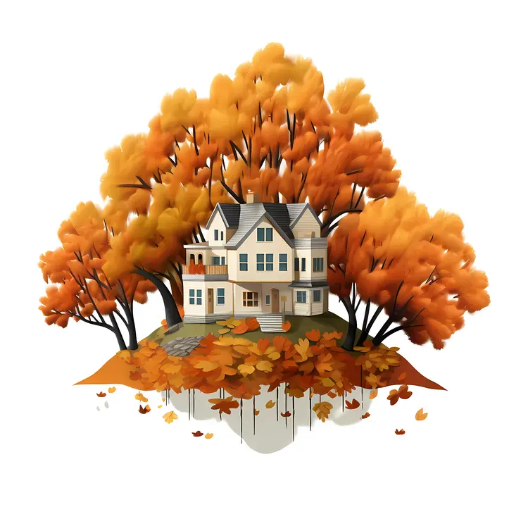 House Surrounded by Autumn Trees