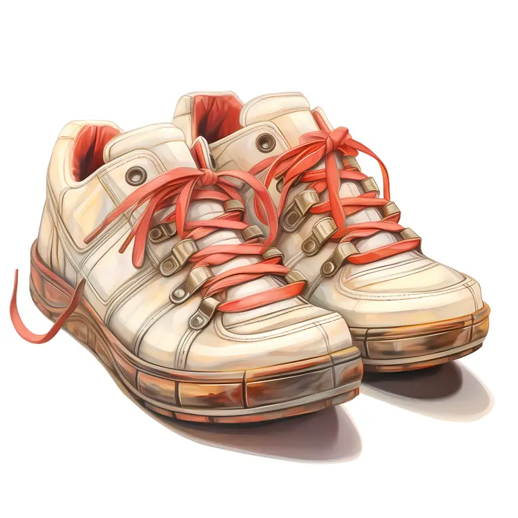 Red and White Casual Sneakers with Red Laces
