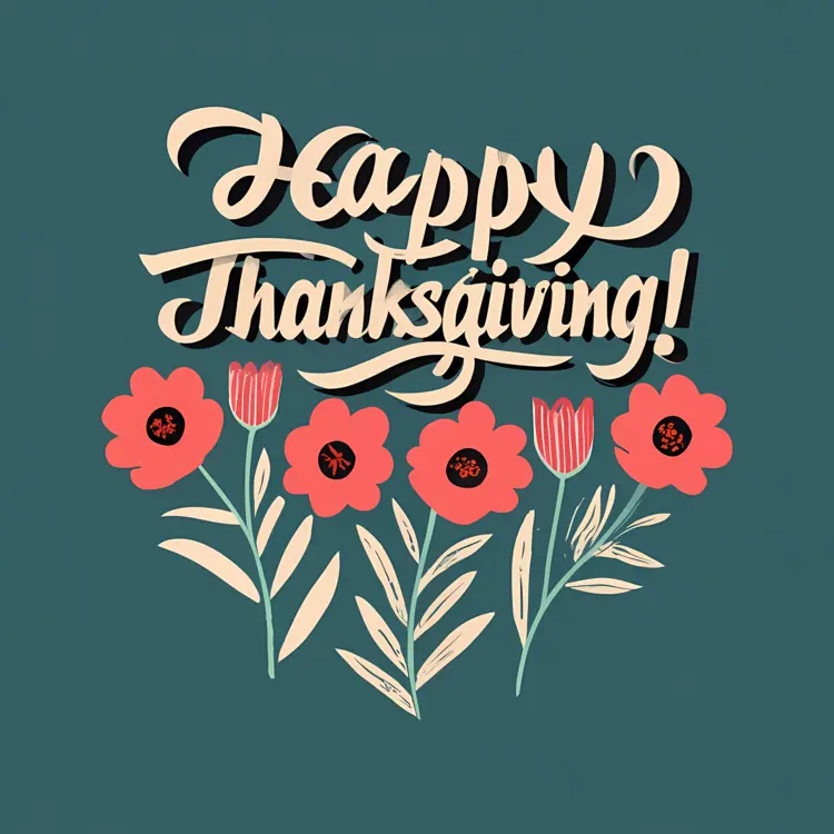 Happy Thanksgiving with Flowers