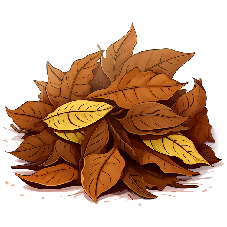Pile of Brown Autumn Leaves
