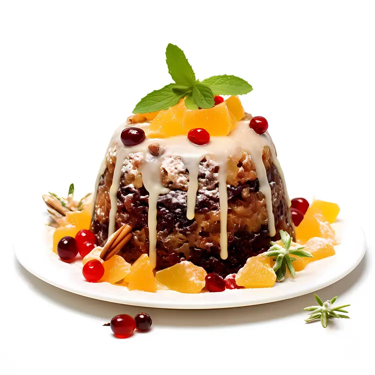 Fruit Pudding with Cream