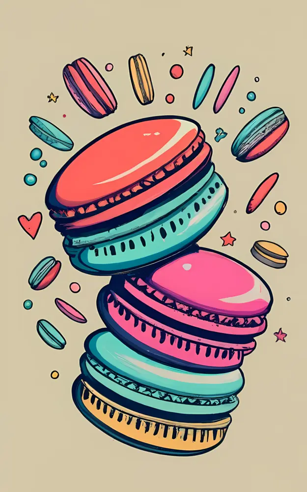 Colorful Macarons with Fun Elements