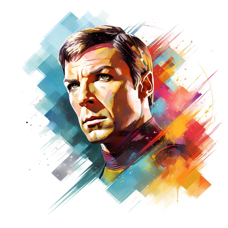 Star Trek Character with Colorful Background