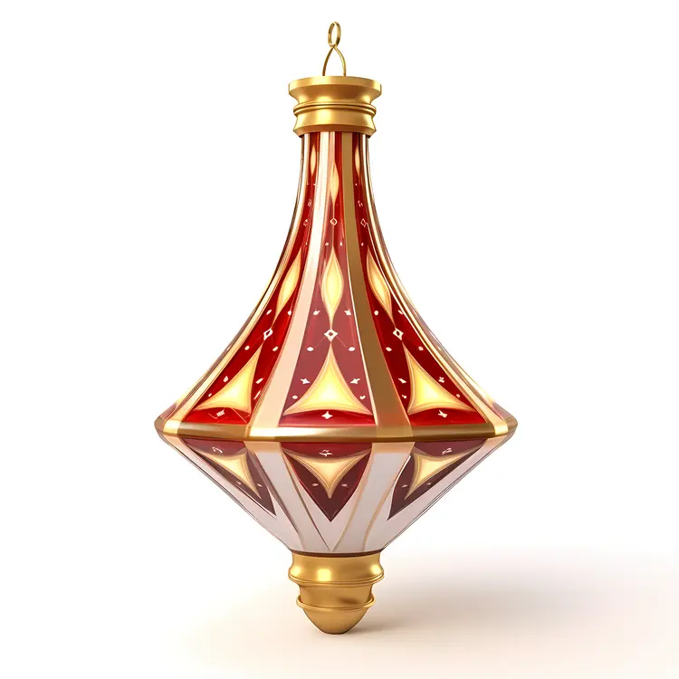 Stylish Ornate Lantern with Red and Gold Design