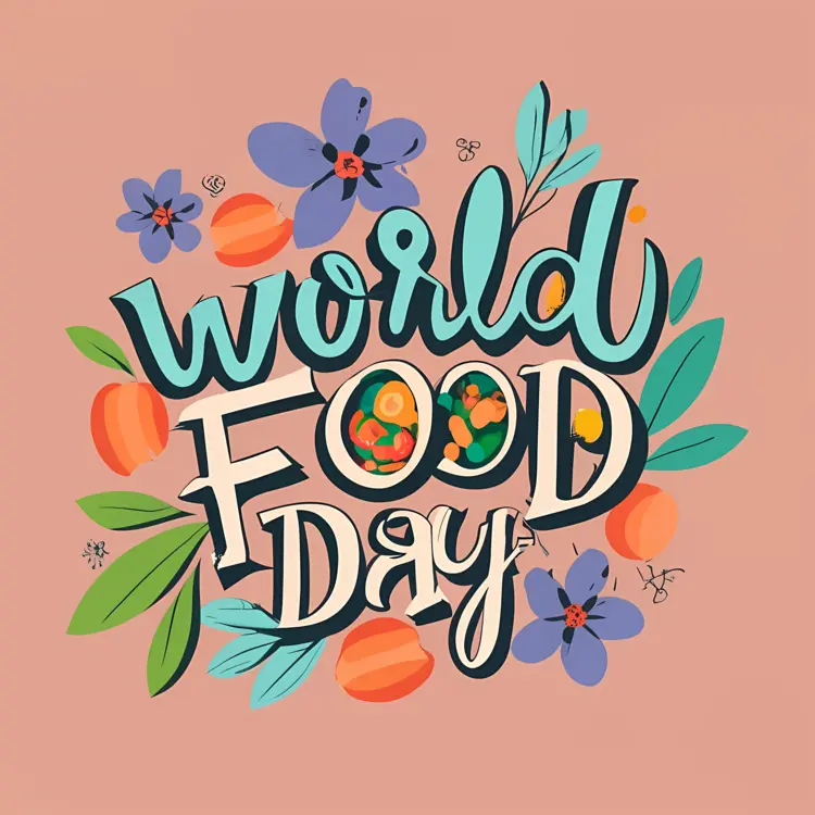World Food Day with Flowers and Leaves