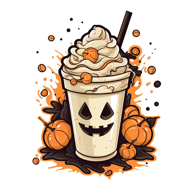 Halloween Pumpkin Milkshake with Whipped Cream