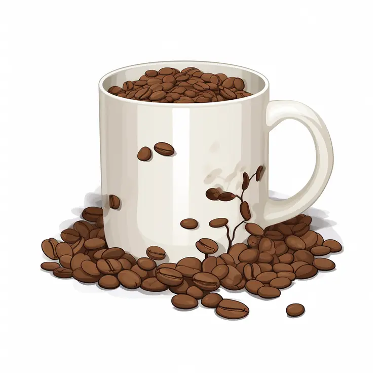 Coffee Mug Filled with Coffee Beans