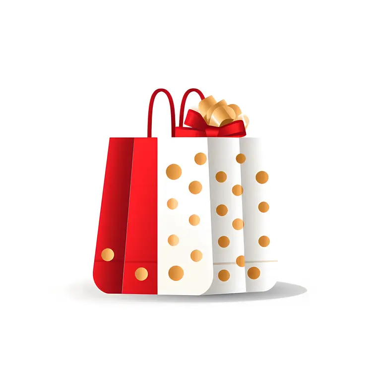 Polka Dot Gift Bags with Red and White Design
