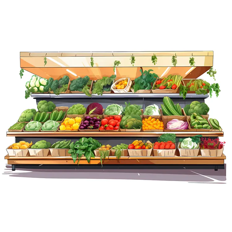 Fresh Vegetable Display at Market