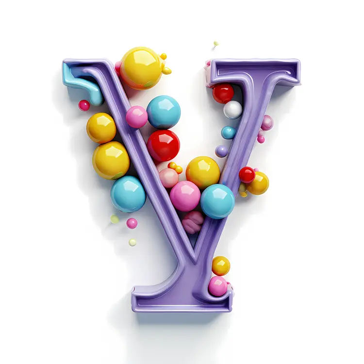 Bubble Purple Y Letter