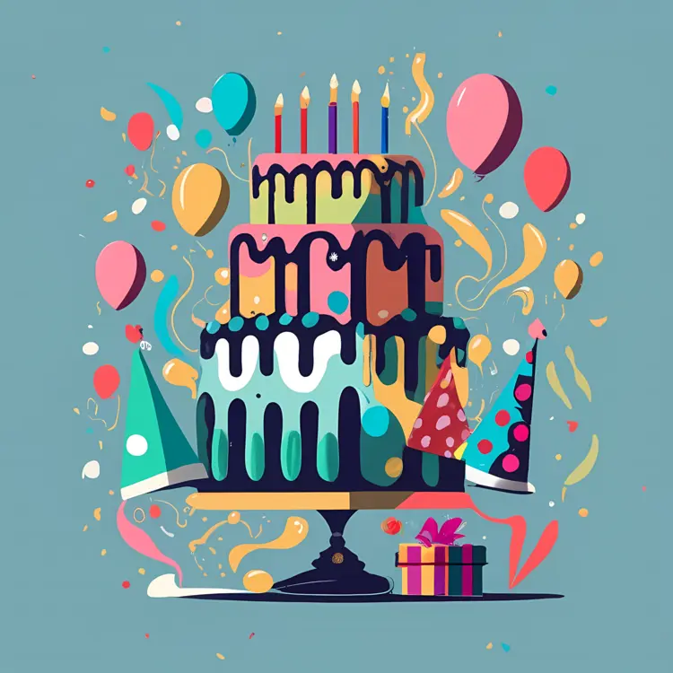 Vibrant Birthday Cake with Candles