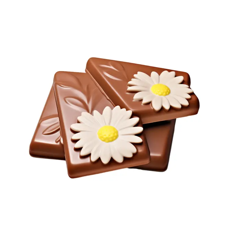Chocolate Bars with Floral Decoration