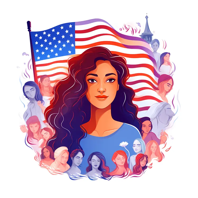 Diverse Women Celebrating American Unity