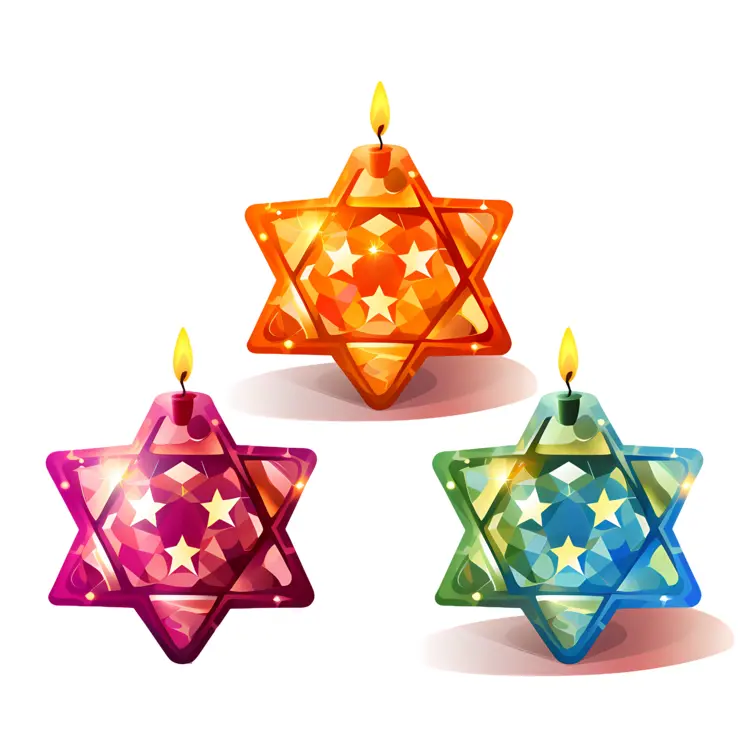 Colorful Star Candles for Festive Decoration
